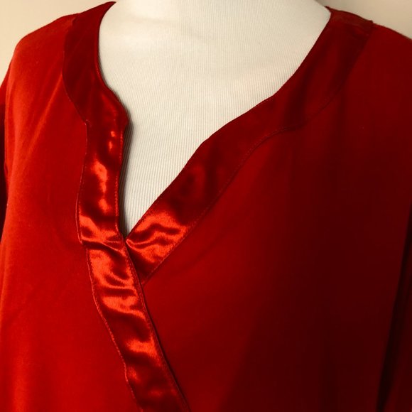 Top 3X Dark red with 3/4 sleeves 60% Cotton . . - Picture 6 of 7